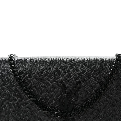 Saint Laurent Grain de Poudre Uptown Chain Wallet Black 9 of 12