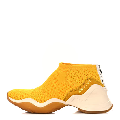 Fendi Technical 3D Mesh Womens FFluid Zip Up Sneakers 37 Reggae Corn White 1 of 11