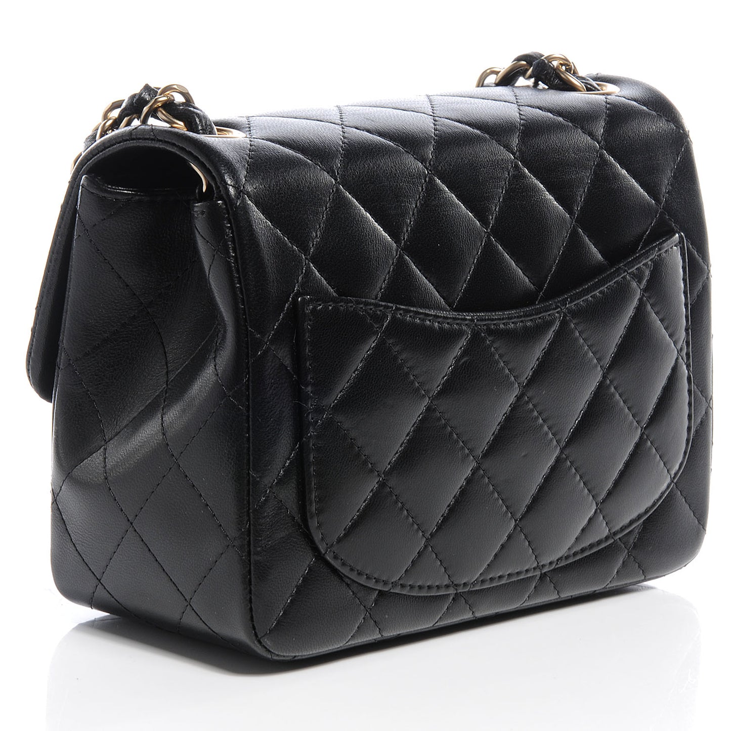 Lambskin Mini Square Flap Black