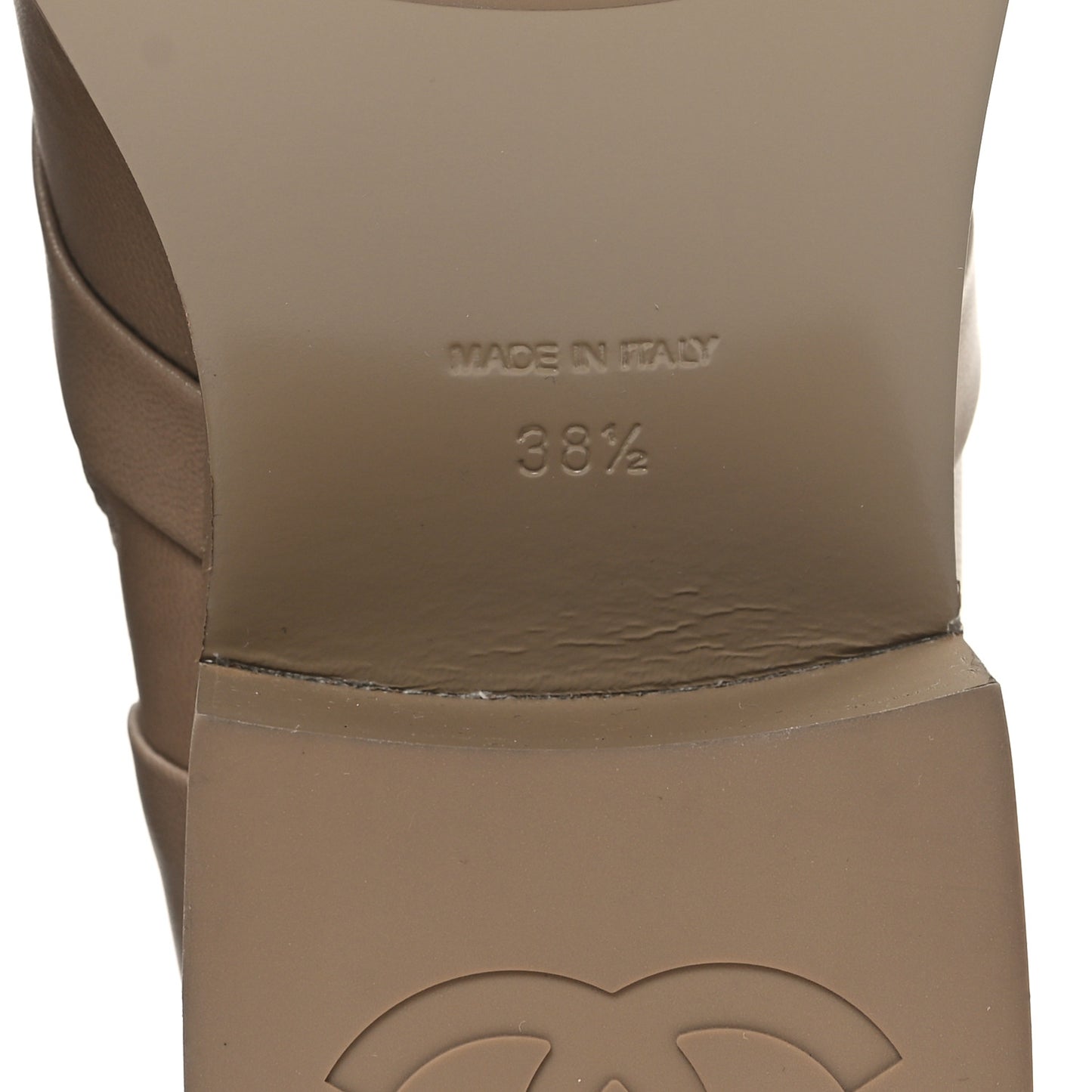 Shiny Goatskin Cap Toe Short Boots 38.5 Beige