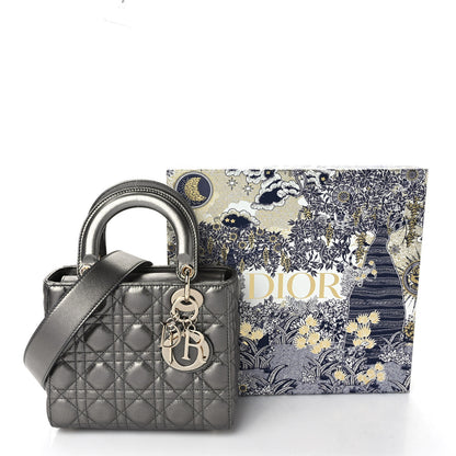 Christian Dior Lambskin Cannage Small My ABCDior Lady Dior Metallic Grey 9 of 9