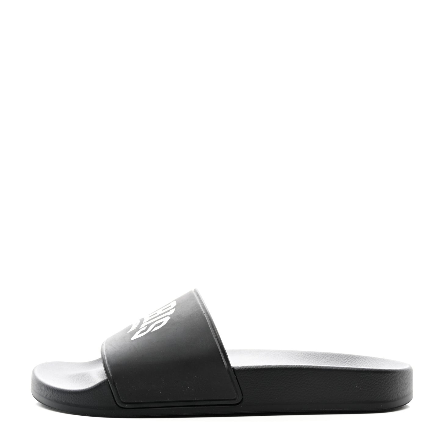 Rubber Paris Logo Womens Slide Sandals 39 Black