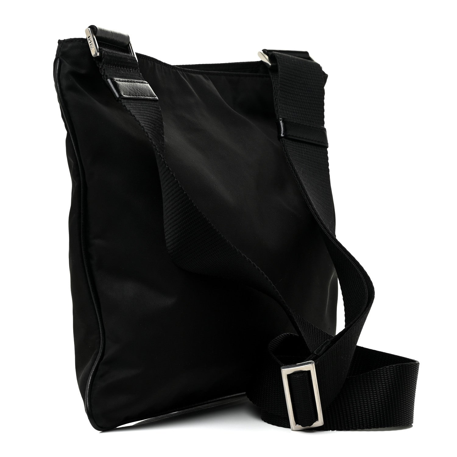 Prada Nylon Saffiano Flat Messenger Bag Black 3 of 12