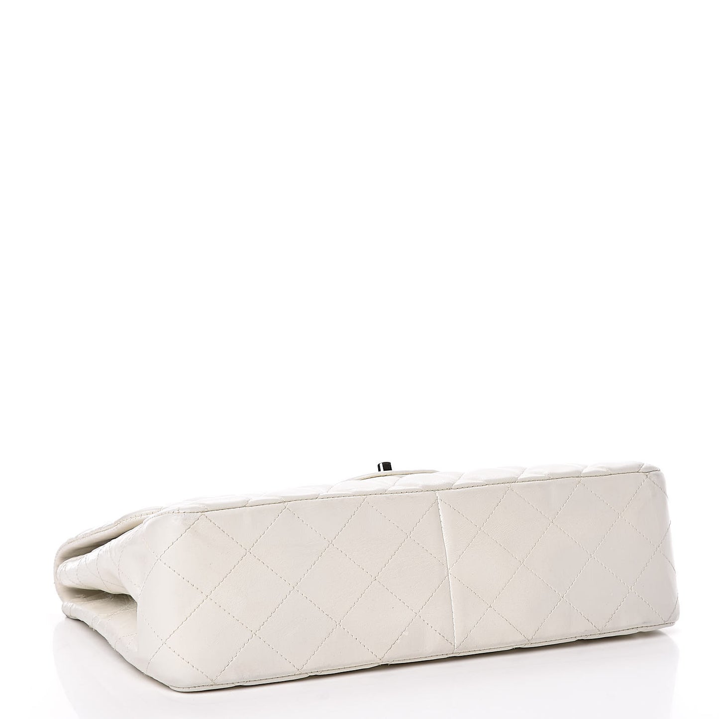 Lambskin Quilted Jumbo Single Flap White