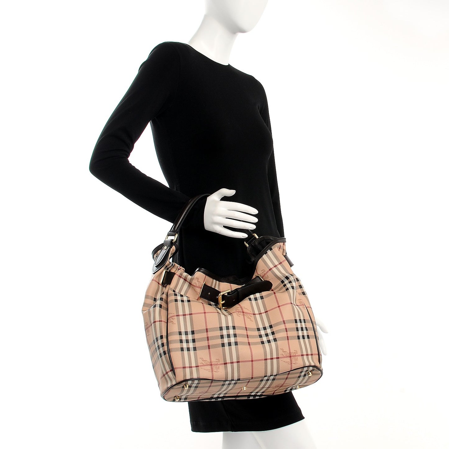 Haymarket Check Medium Walden Belted Hobo Chocolate