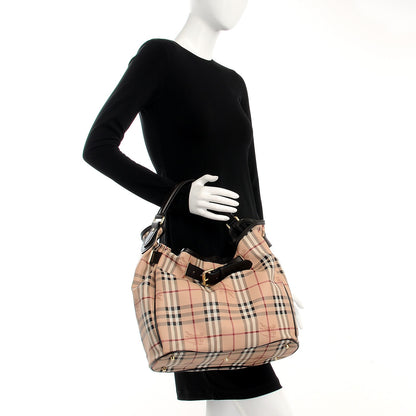 Burberry Haymarket Check Medium Walden Belted Hobo Chocolate 2 of 8