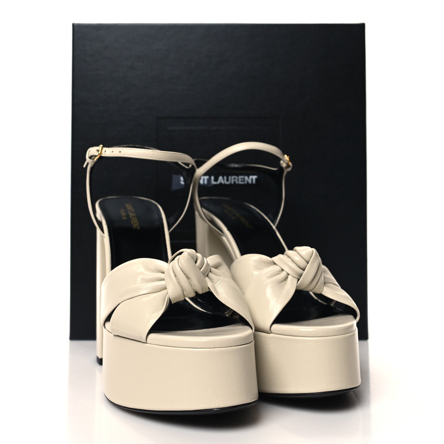 Saint Laurent Vendome Bianca 85 Platform Sandals 40 Pearl 11 of 11