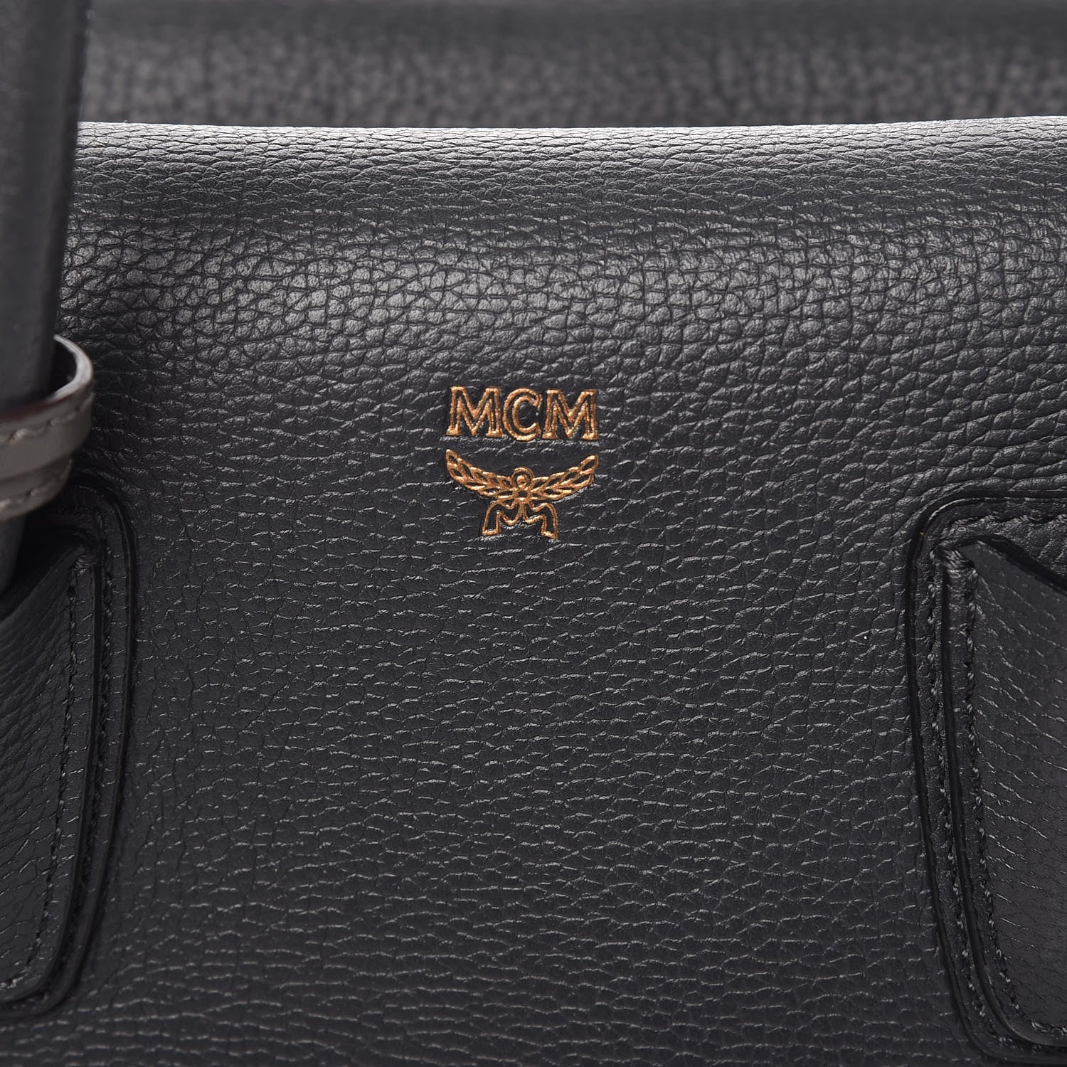 MCM Grained Calfskin Medium Milla Tote Phantom Grey 8 of 19