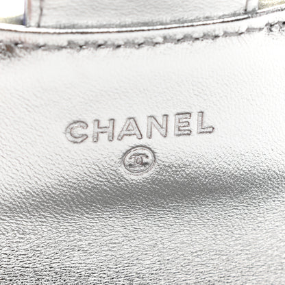 Chanel Gradient Metallic Calfskin Quilted Flap Card Holder Wallet Silver Blue Yellow Purple 6 of 9