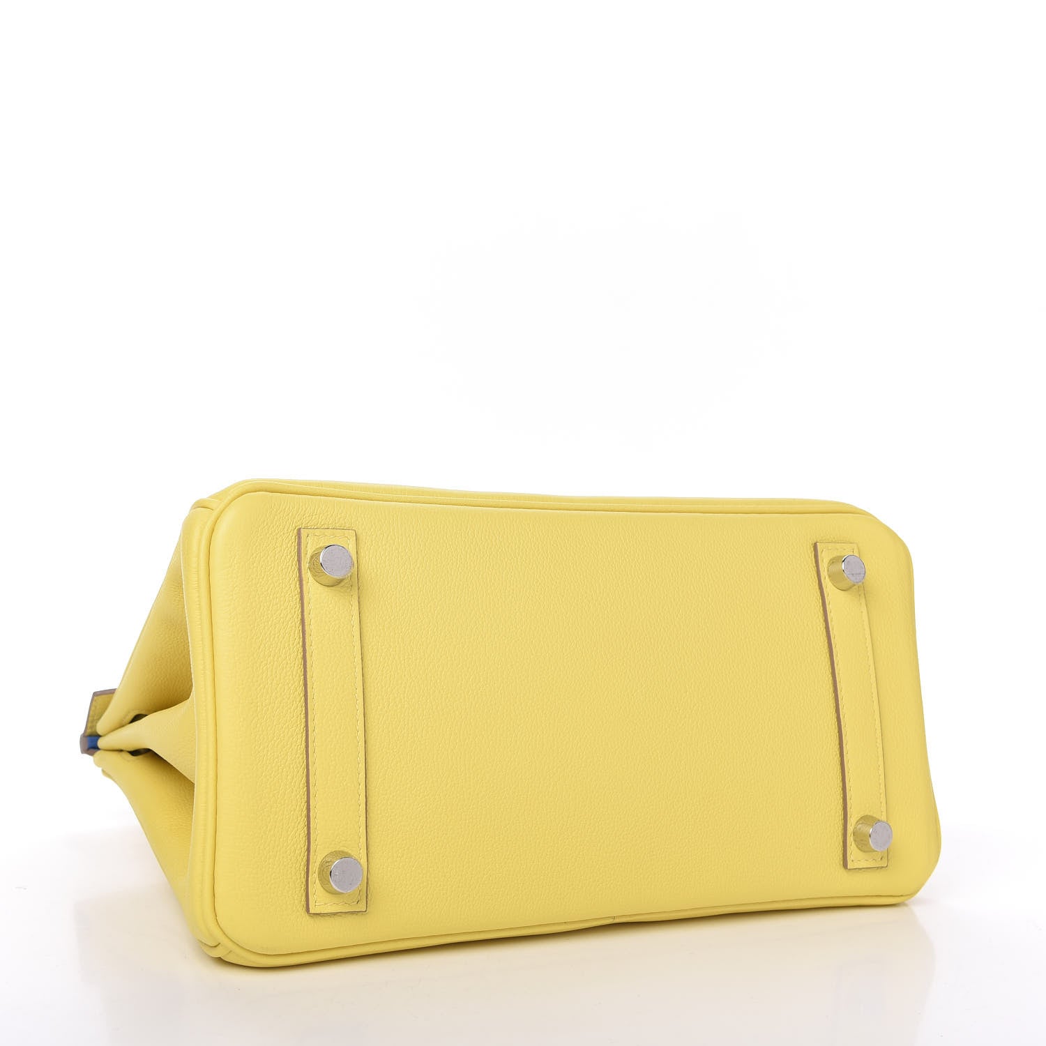 Hermes Taurillon Novillo Verso Birkin 25 Lime Bleuet 4 of 10