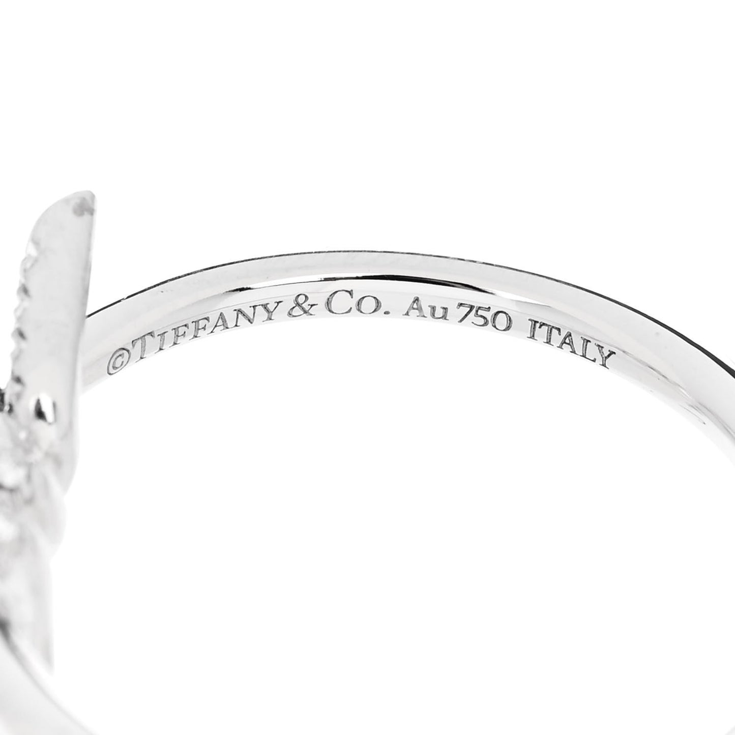 18K White Gold Diamond Small Knot Ring 54 6.75