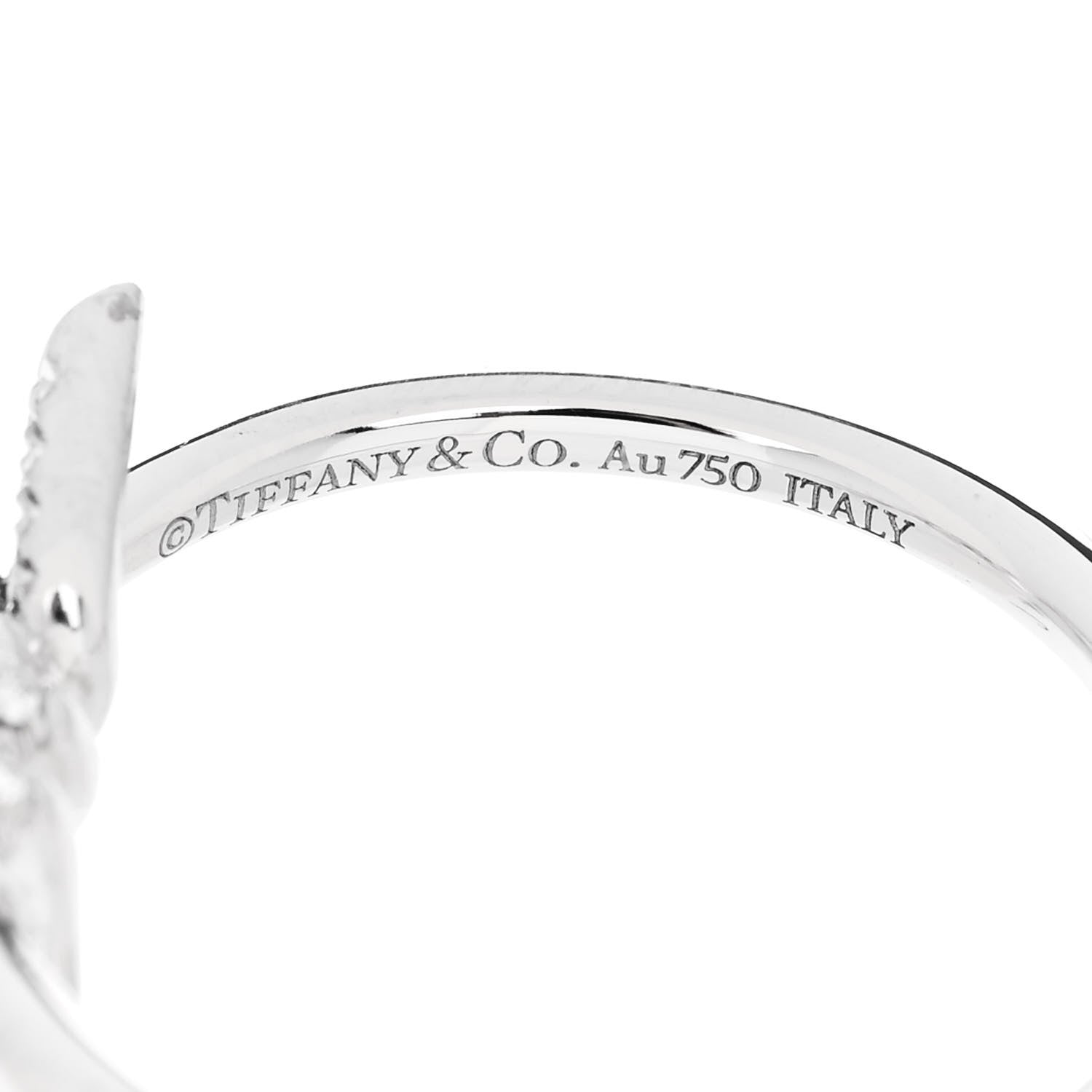 Tiffany 18K White Gold Diamond Small Knot Ring 54 6.75 4 of 5