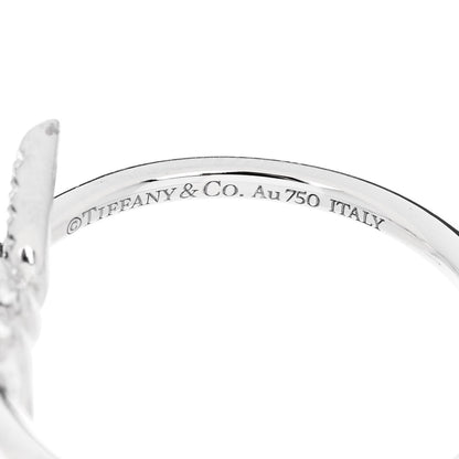 Tiffany 18K White Gold Diamond Small Knot Ring 54 6.75 4 of 5