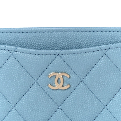 Chanel Caviar Quilted Card Holder Light Blue 9 of 12