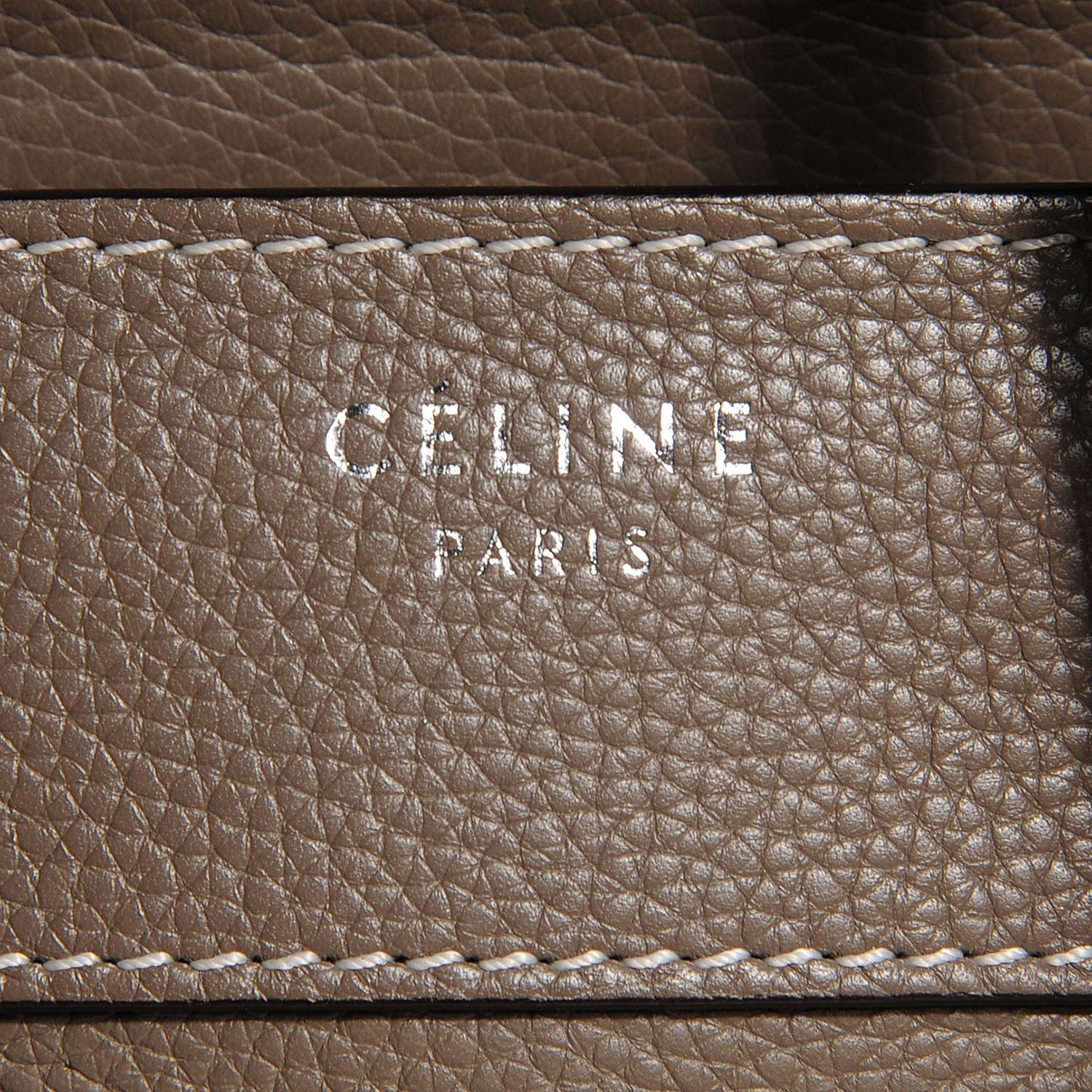 Celine Drummed Calfskin Micro Luggage Souris 7 of 9