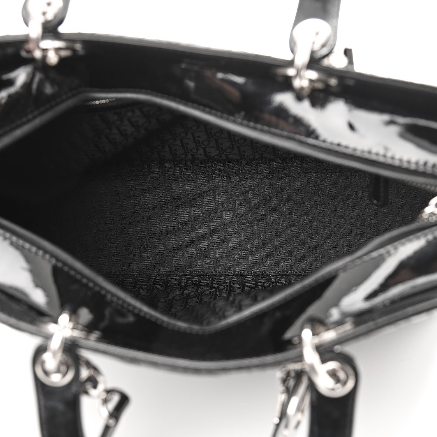 Christian Dior Patent Cannage Large Lady Dior Black 5 of 10