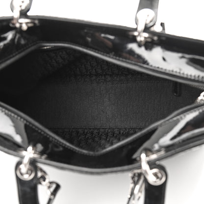 Christian Dior Patent Cannage Large Lady Dior Black 5 of 10