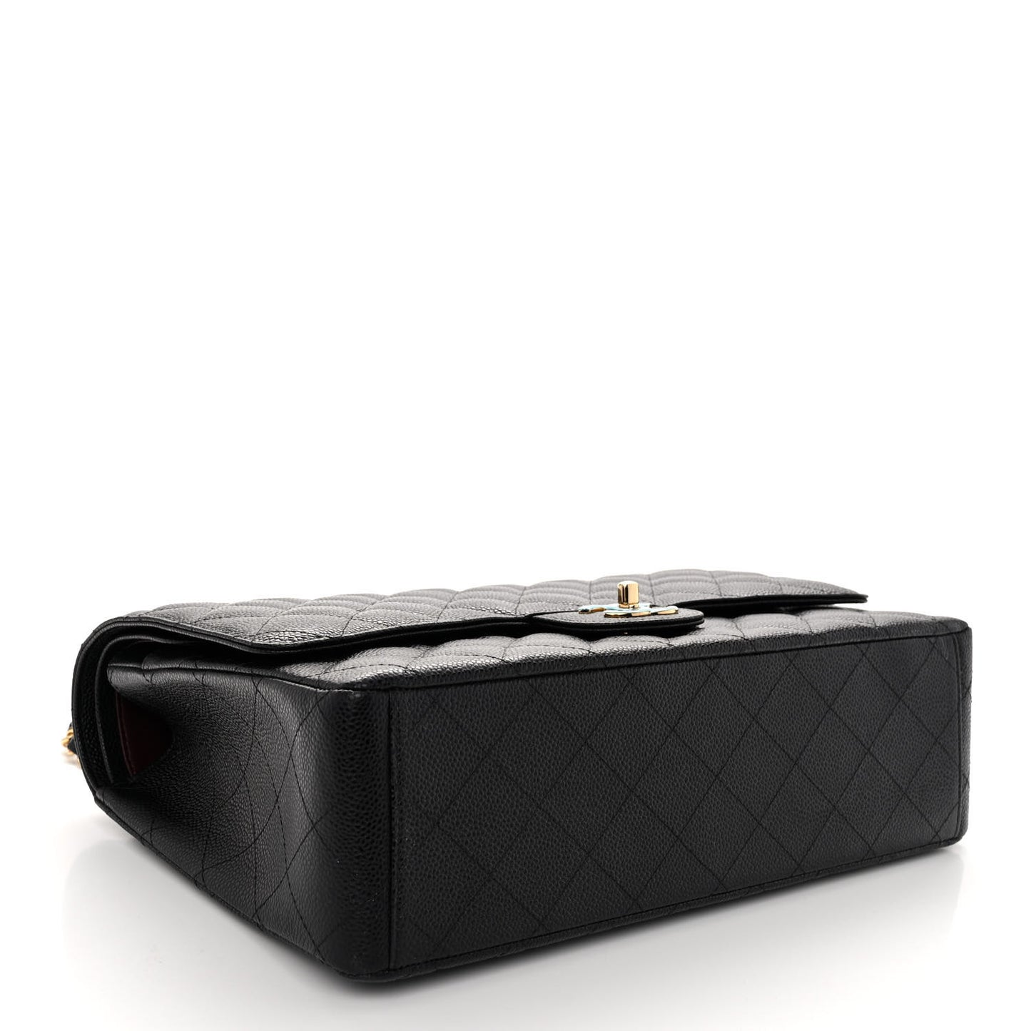 Caviar Quilted Maxi Double Flap Black