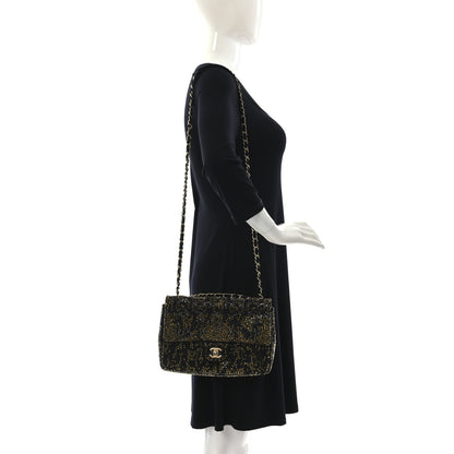 Chanel Suede Crystal Medium Flap Black Multicolor 2 of 8