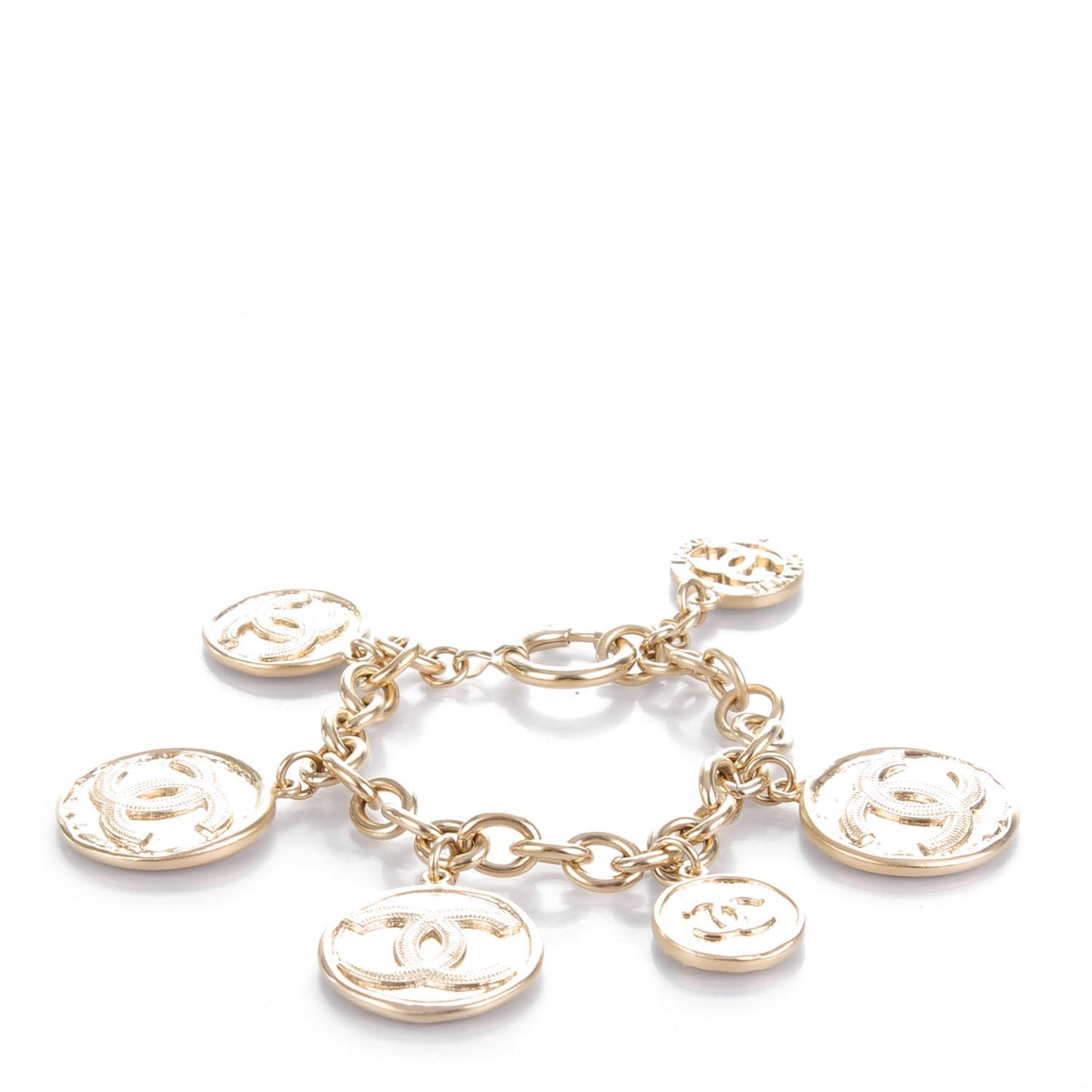 CC Medallion Charm Bracelet Gold