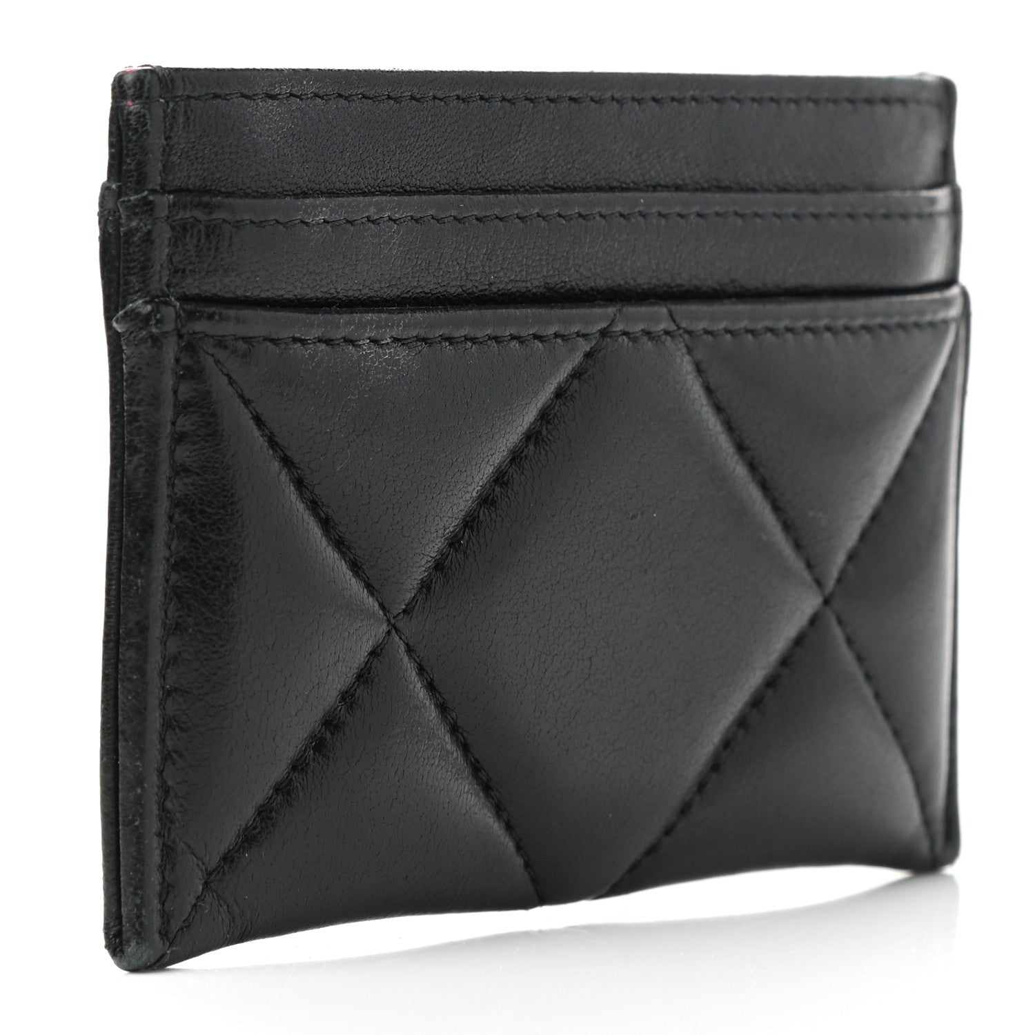 Chanel Lambskin Quilted Chanel 19 Card Holder Black 3 of 9