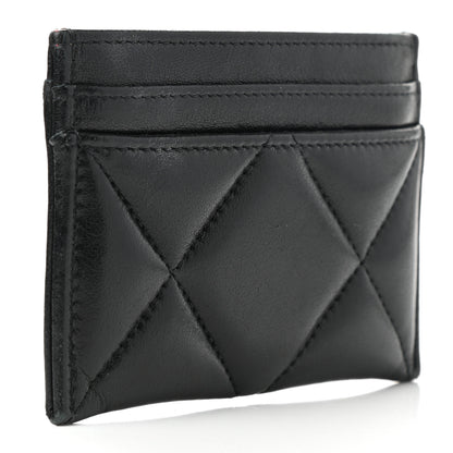 Chanel Lambskin Quilted Chanel 19 Card Holder Black 3 of 9