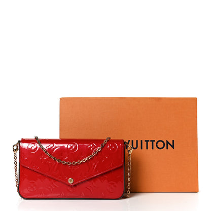 Louis Vuitton Vernis Felicie Pochette Chain Wallet Cherry 15 of 15