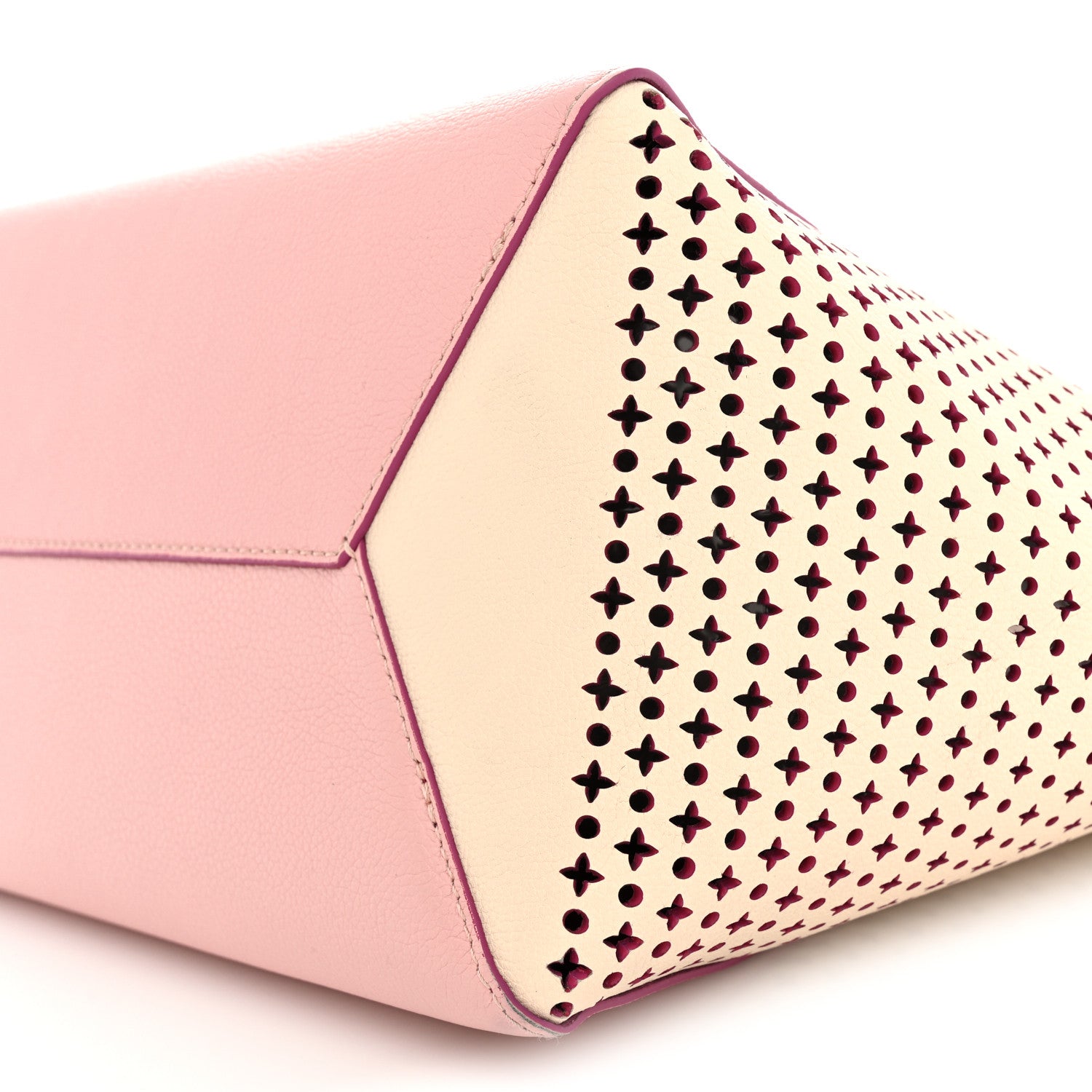 Louis Vuitton Calfskin Perforated Lockme Cabas Rose Poudre Creme 10 of 12
