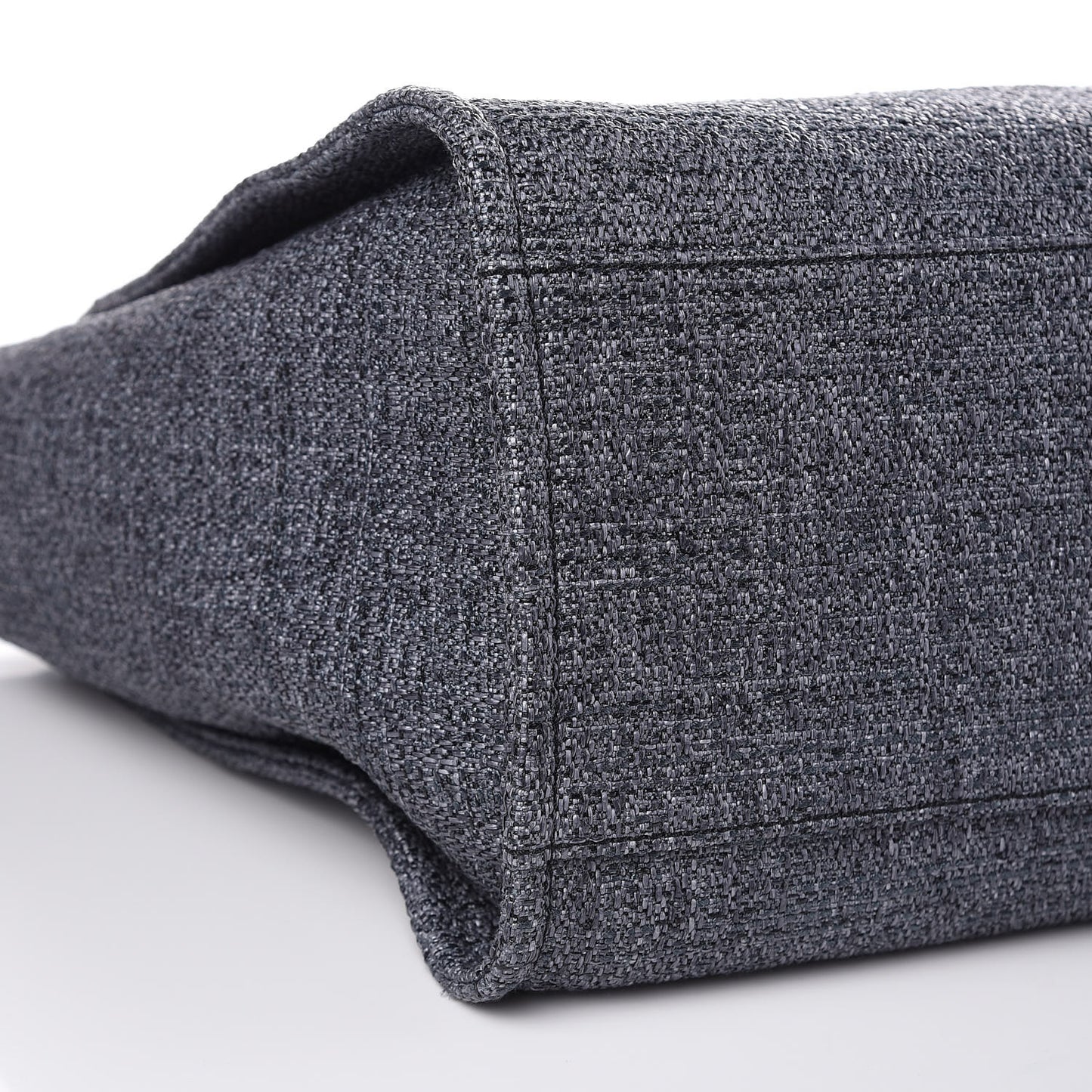 Woven Straw Raffia Large Deauville Tote Grey