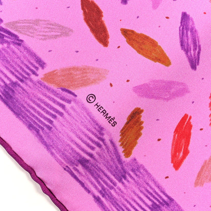 Hermes Silk Chacun Fait Son Nid Scarf 90 Cyclamen Violet Rouge 3 of 4