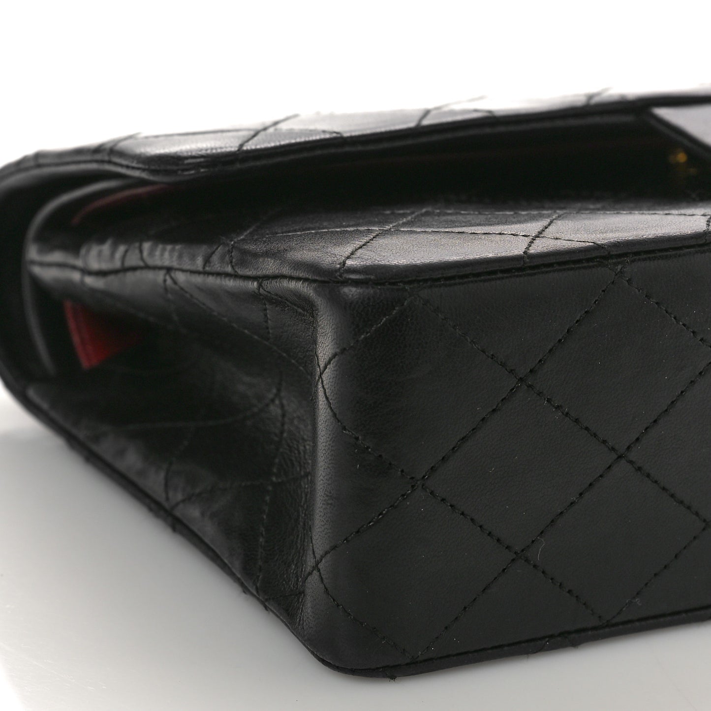 Lambskin Quilted Medium Double Flap Black
