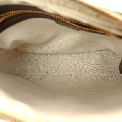 Gucci Monogram Jumbo GG Textured Dollar Calfskin Web Messenger Shoulder Bag Camel Ebony New Acero 5 of 14