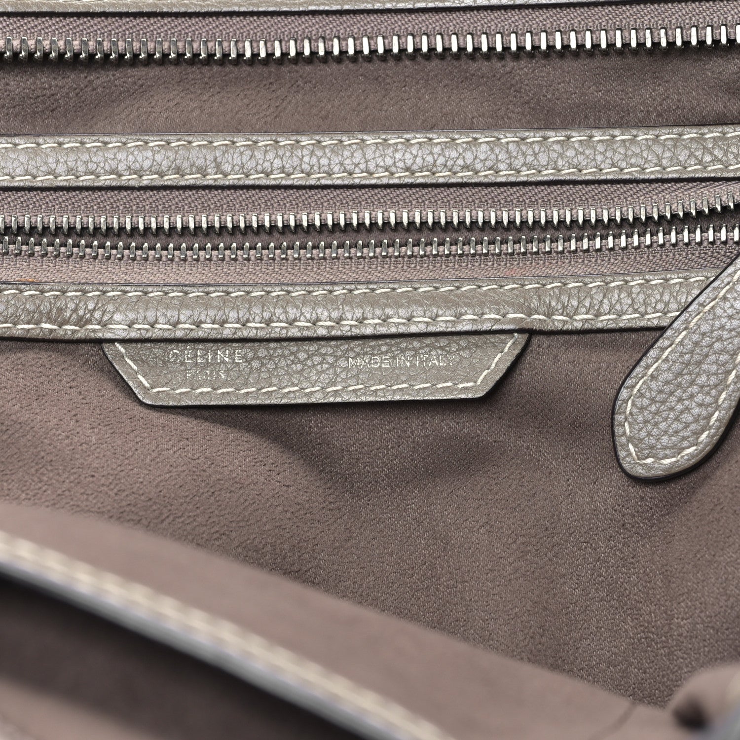 Celine Drummed Calfskin Mini Luggage Souris 6 of 8