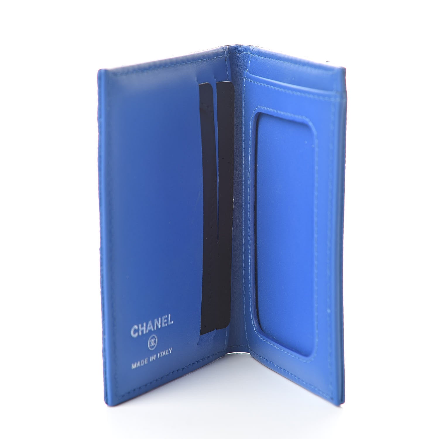 Chanel Caviar Quilted Card Holder Wallet Blue 5 of 8