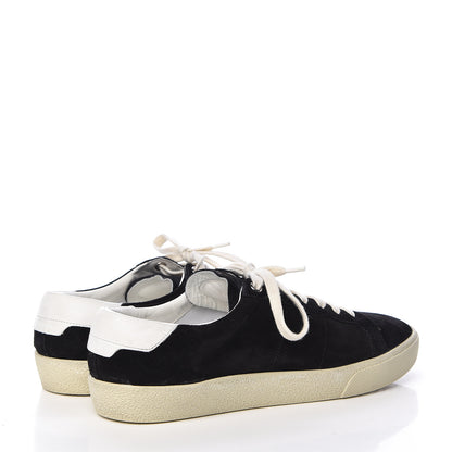 Saint Laurent Distressed Suede Womens Court Classic Sneakers 39 Black 4 of 13