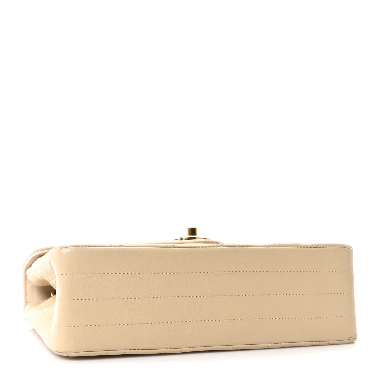 Lambskin Quilted Small Single Flap Beige
