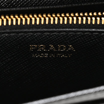 Prada Saffiano Metal Continental Flap Wallet Black 7 of 9