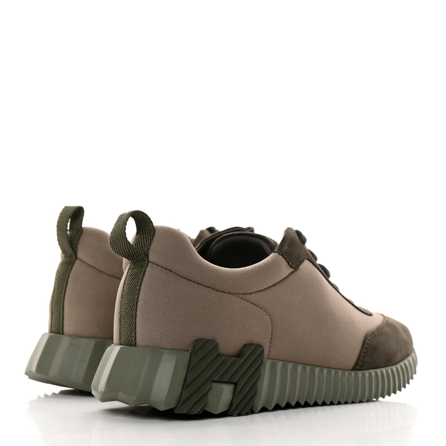 Technical Jersey Goatskin Suede Goatskin Bouncing Sneakers 39 Vert Toundra Vert Foret