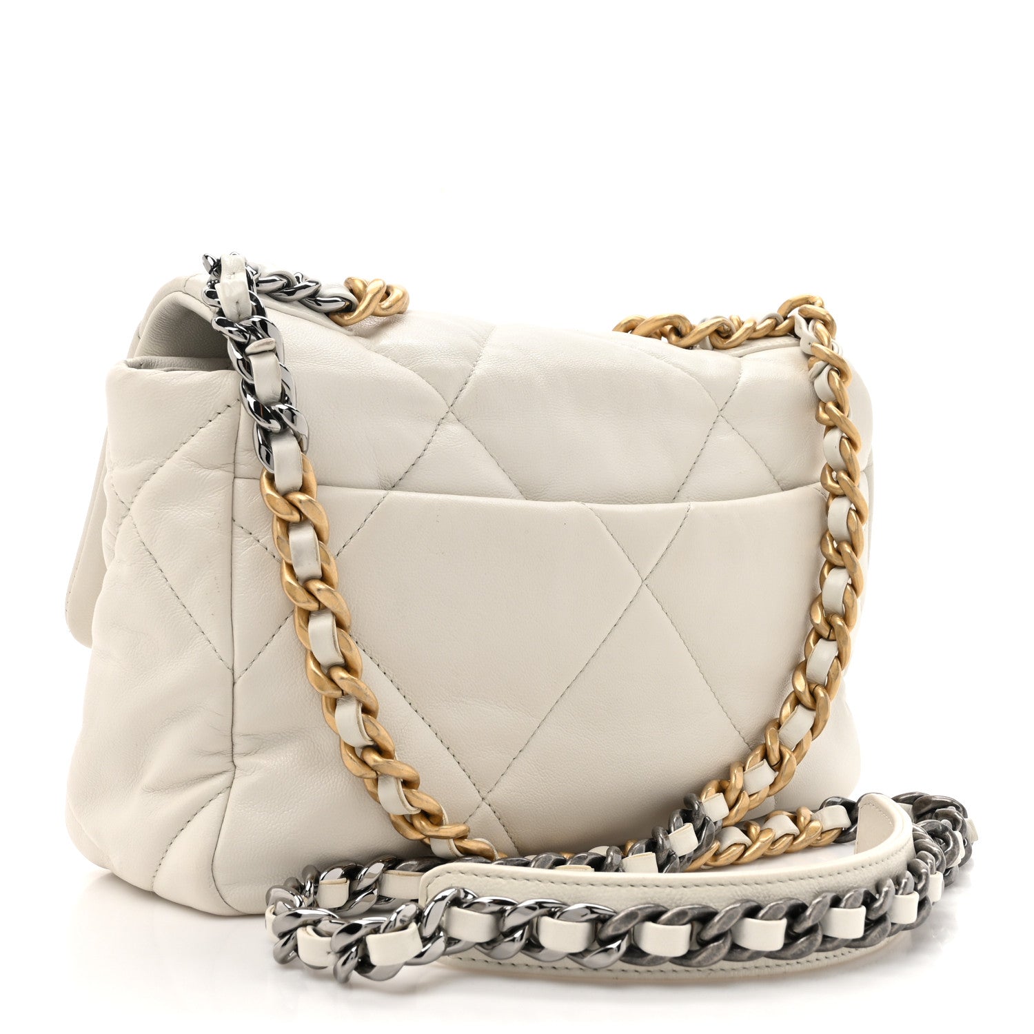Chanel Lambskin Quilted Medium Chanel 19 Flap White 3 of 15