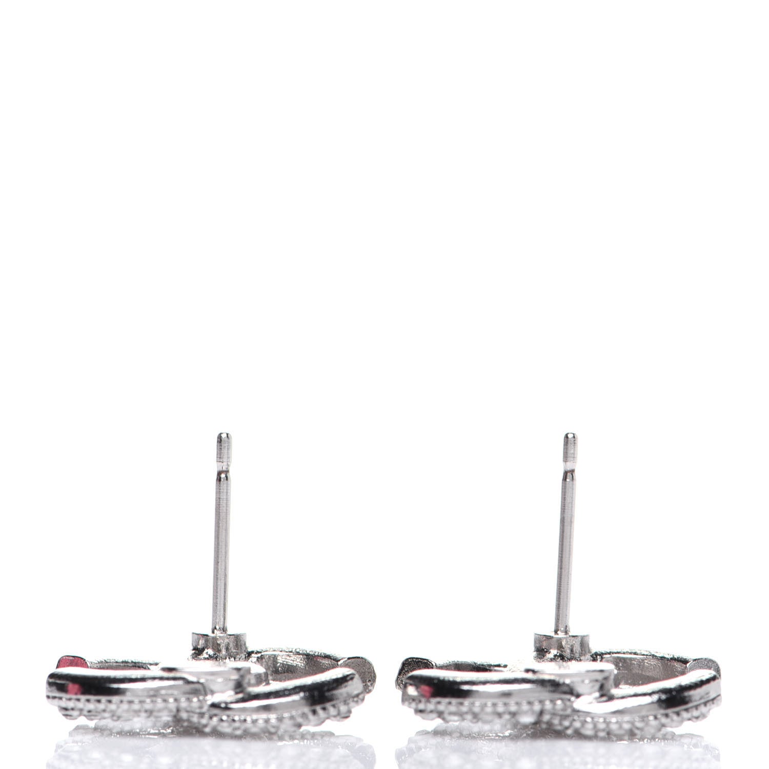 Chanel Crystal Mini Timeless CC Earrings Silver 4 of 6