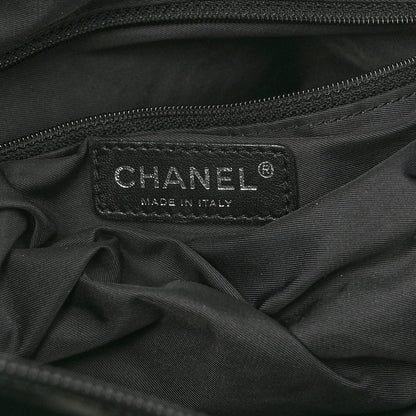 Chanel Coated Canvas Quilted Small Paris Biarritz Tote Black 6 of 10