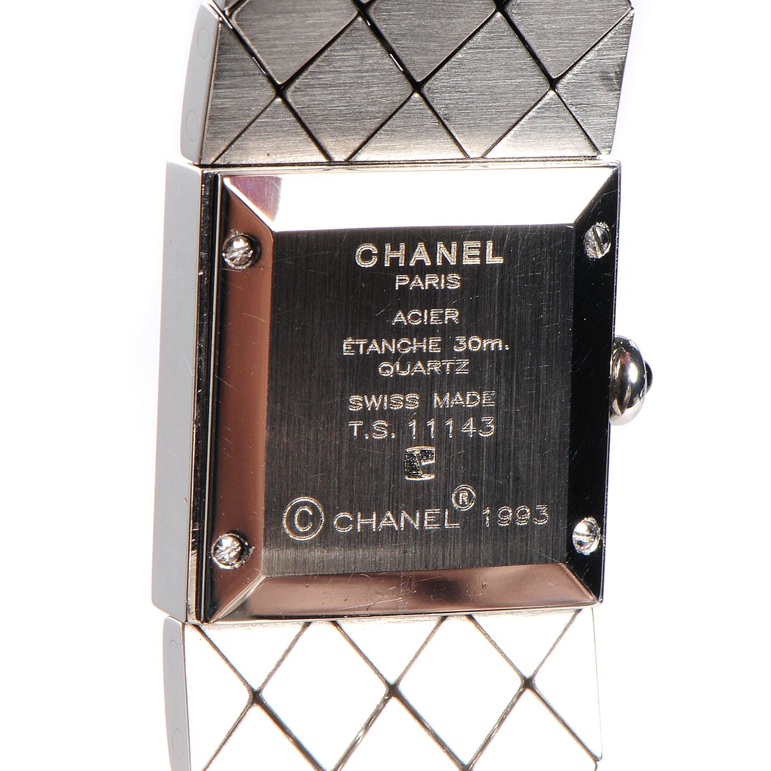 Chanel Stainless Steel 19mm Quilted Matelasse Acier Quartz Watch Black 3 of 5