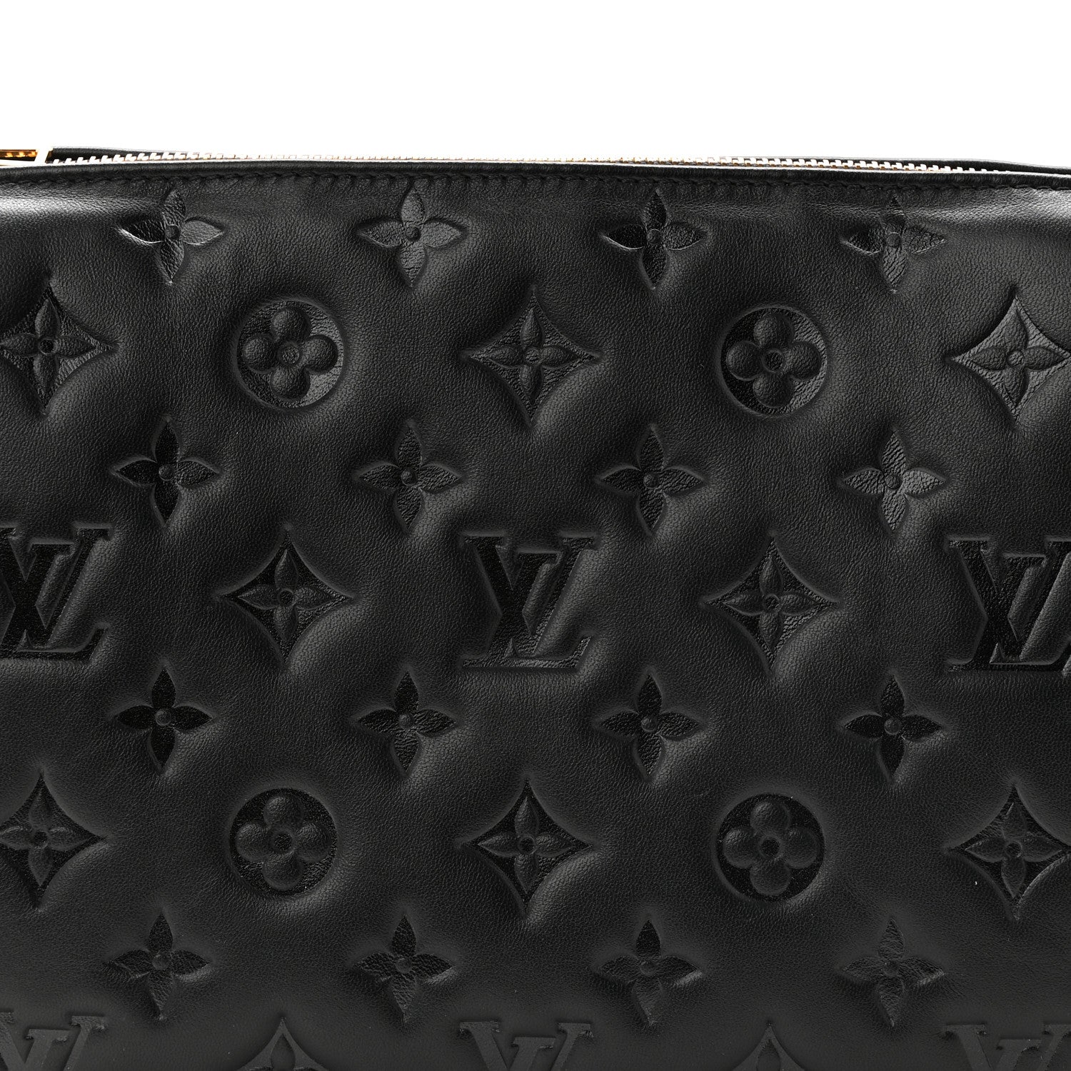 Louis Vuitton Lambskin Embossed Monogram Coussin PM Black 7 of 9