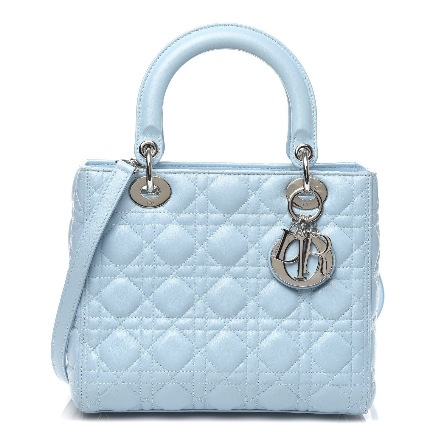 Christian Dior Lambskin Cannage Medium Lady Dior Light Blue 1 of 13