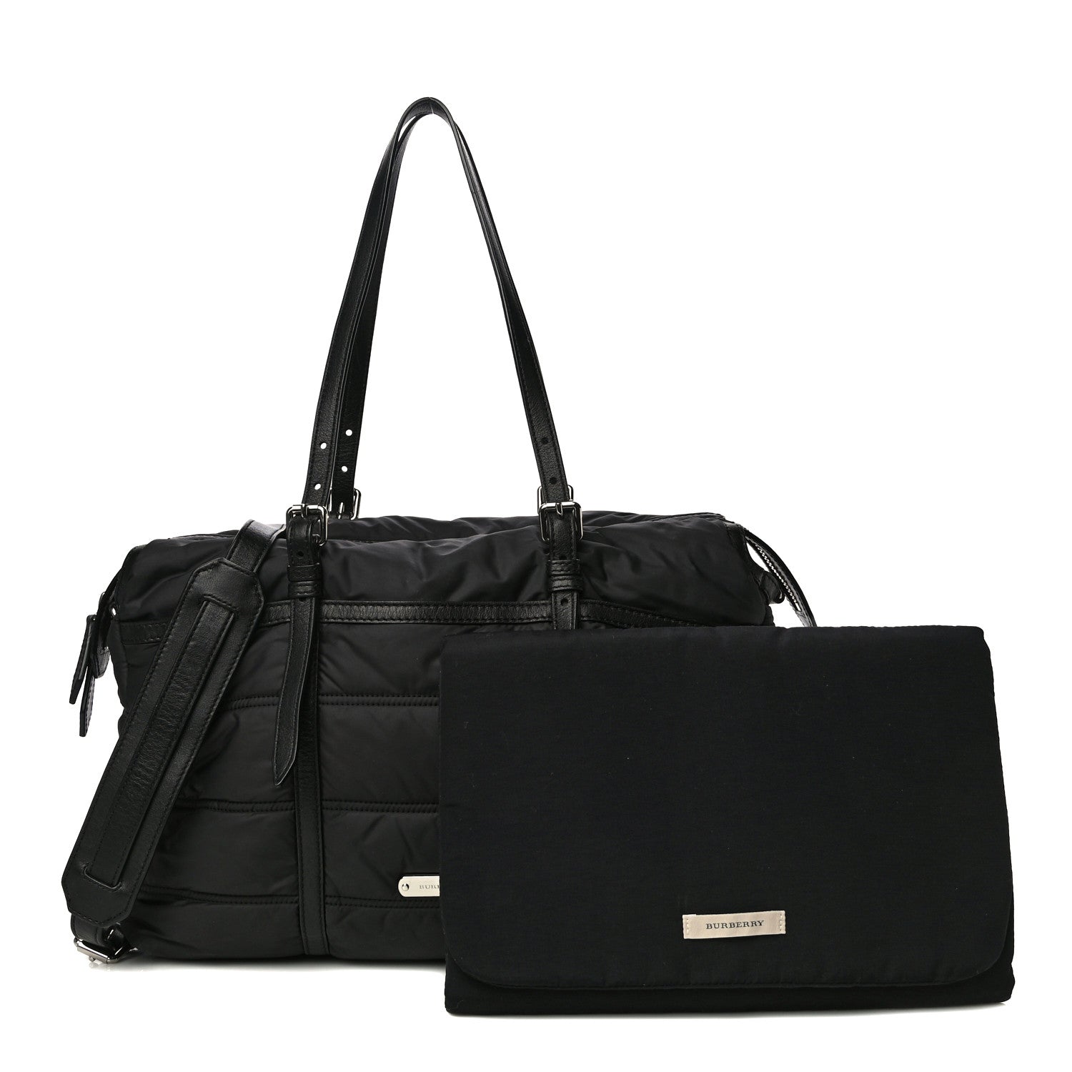 Burberry Nylon House Check Quilted Abbey Diaper Bag Black 1 of 12