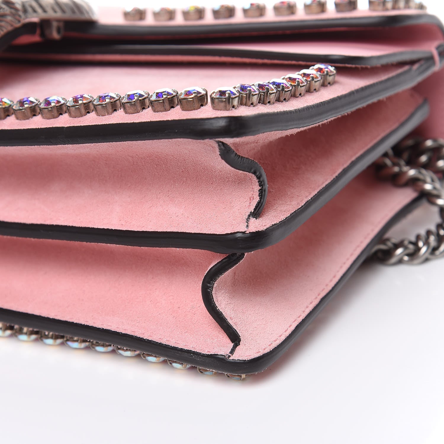 Gucci Suede Crystal Small Dionysus Shoulder Bag Peonia 9 of 10