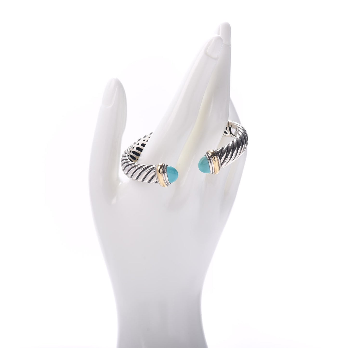 Sterling Silver 18K Yellow Gold Turquoise 10mm Waverly Bracelet