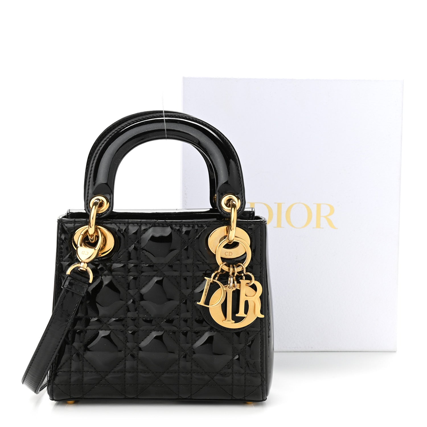 Christian Dior Patent Cannage Mini Lady Dior Black 13 of 13