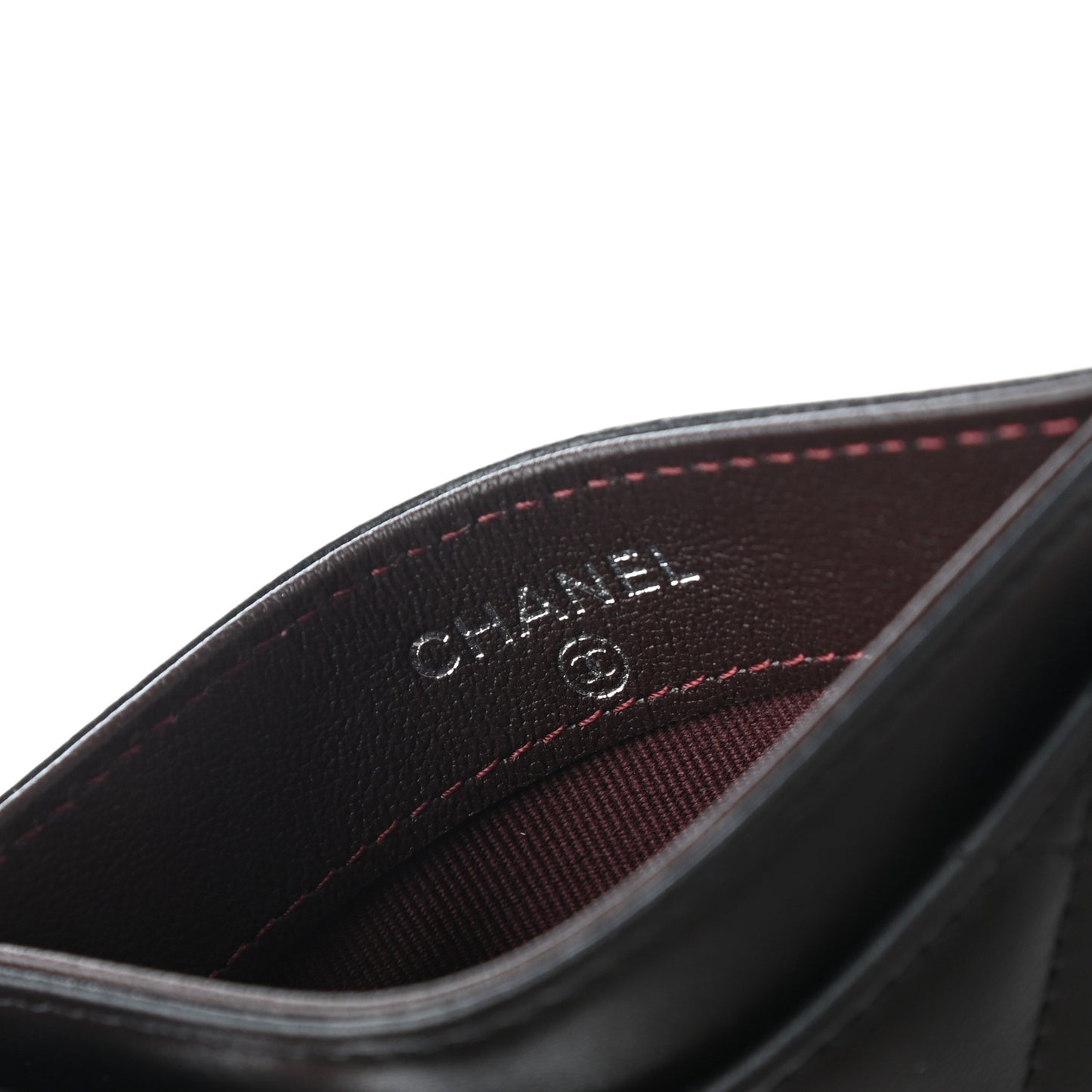 Lambskin Quilted Card Holder Black