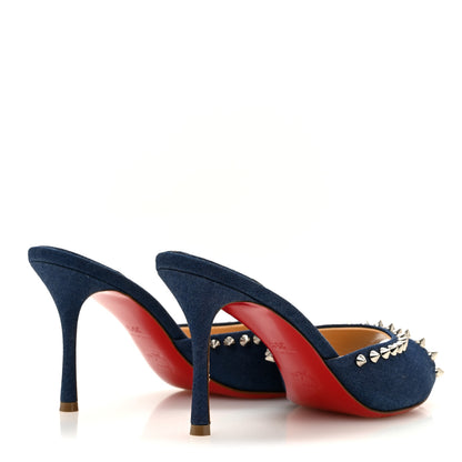 Christian Louboutin Denim Spikes Me Dolly 85mm Sandals 35.5 Blue 5 of 9